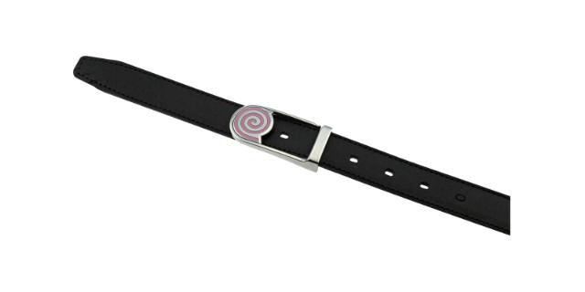 BELT<br> Silver buckle. Pink enamel