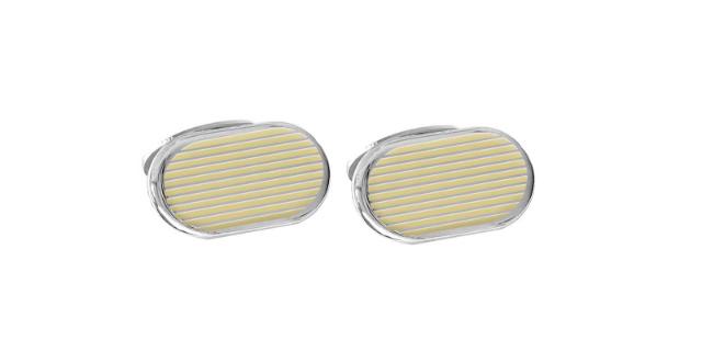 SILVER CUFFLINKS<br>Enamel, yellow