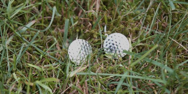 MANSJETTKNAPPER<br>Sølv, golfball