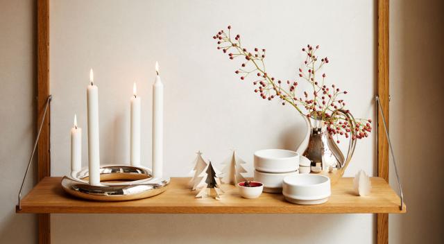 AURA<br> Candleholder, silverplated brass
