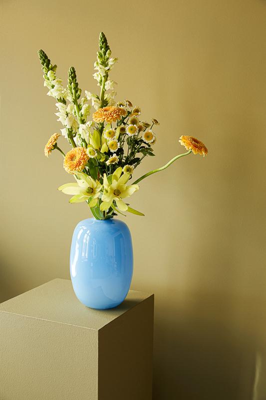DEW  Vase, blue crystal