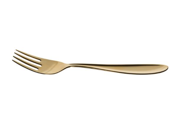 OSEBERG Dinner fork, gold plated matte