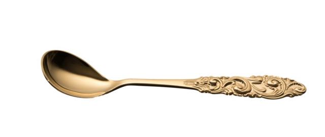 TELEMARK SILVER Spice spoon, gold plated