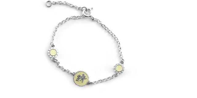 WONDERLAND<br>Bracelet with flowers, yellow sun
