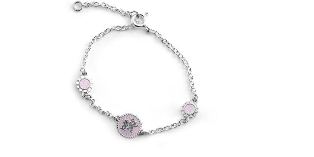 WONDERLAND<br>Bracelet with flowers, pink sky