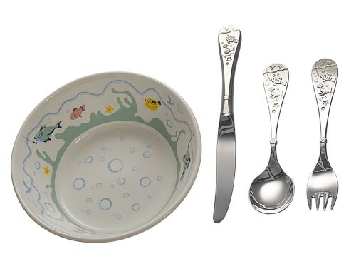 HAPPY FISHING<br> Child spoon, knife, fork Gift set